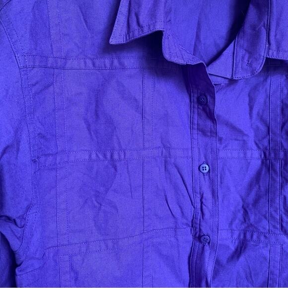 Vintage Ol' Paint Vibrant Purple button down patchwork square Cotton Shirt large - Picture 3 of 7